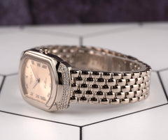 Rolex 25mm Cellini Cellissima 1ct Diamonds Pink Dial White Gold Watch 6693
