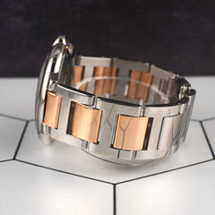 Cartier 42mm Ballon Bleu Steel Rose Gold Chocolate Dial Men's Watch 3001