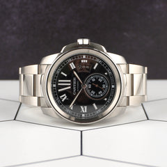 Cartier Calibre 42mm Black Dial Automatic Stainless Steel Men's Watch 3389