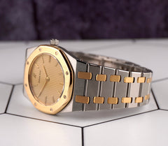 Audemars Piguet 33mm Royal Oak 2-Tone Unisex Gold Dial Quartz Watch 56303SA