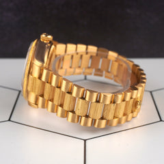 Rolex 36mm Day-Date 18k Yellow Gold President Bark Jubilee Men's Watch 18078