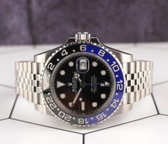 Rolex 40mm GMT Master II Batgirl Black Blue Bezel Steel Mens Watch 126710BLNR