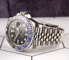 Rolex 40mm GMT Master II Batgirl Black Blue Bezel Steel Mens Watch 126710BLNR