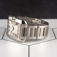 Cartier 39.2x29.8mm Tank Anglaise Large Steel Automatic Mens Watch 3511