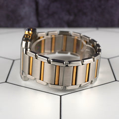 Cartier 37.0x28.0mm Tank Francaise Chronograph Steel Yellow Gold Mens Watch 2303