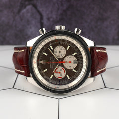 Breitling Navitimer Chronomatic Brown Dial Maroon Strap Steel Mens Watch A14360