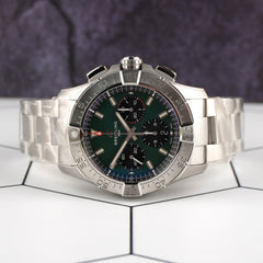 Breitling 44mm Avenger B01 Chrono 42mm Green Dial Steel Mens Watch AB0146101L1A1