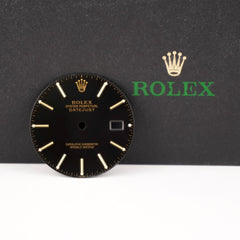 Rolex Datejust Men's 36mm Black Dial Gold Stick Jubilee Oyster Ref 16233 16013