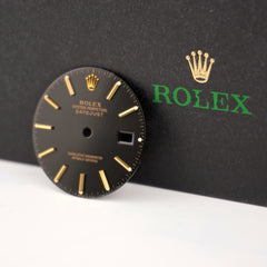 Rolex Datejust Men's 36mm Black Dial Gold Stick Jubilee Oyster Ref 16233 16013