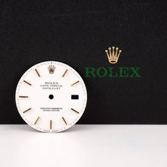 Rolex Datejust Men's 36mm White Dial Yellow Gold Stick Jubilee Oyster Ref: 16233