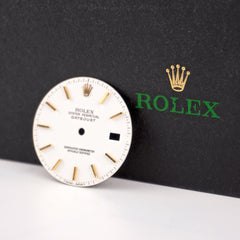 Rolex Datejust Men's 36mm White Dial Yellow Gold Stick Jubilee Oyster Ref: 16233