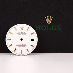 Rolex Mens Datejust 36mm Turn-O-Graph Two Tone White Dial Gold Stick Ref 116263