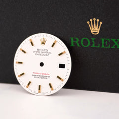 Rolex Mens Datejust 36mm Turn-O-Graph Two Tone White Dial Gold Stick Ref 116263