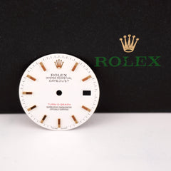 Rolex Mens Datejust 36mm Turn-O-Graph Two Tone White Dial Gold Stick Ref 116263