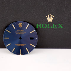 Rolex Datejust 36mm Mens Blue Gold Dial Jubilee Stainless Oyster Ref 16013