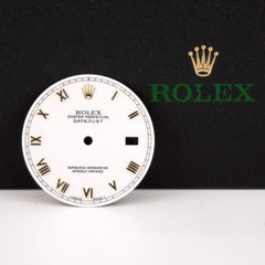 Rolex Datejust Men's 36mm Two Tone White Dial Gold Skinny Roman Numerals 16233