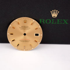 Rolex Mens Datejust 36mm Turn-O-Graph Steel Gold Dial Reference: 116263