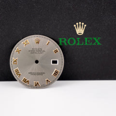 Rolex Mens Datejust 36mm Grey Rhodium Dial Ross Gold Roman Oyster Jubilee 116233