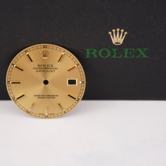 Rolex Datejust Men's 36mm Champagne Watch Dial Gold Stick Ref 16233