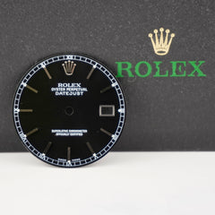 Rolex Datejust Mens 36mm Black Dial Silver Stick Track Oyster Jubilee16234 16220