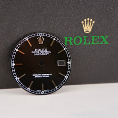 Rolex Datejust Mens 36mm Black Dial Silver Stick Track Oyster Jubilee16234 16220