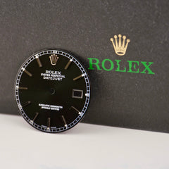 Rolex Datejust Mens 36mm Black Dial Silver Stick Track Oyster Jubilee16234 16220