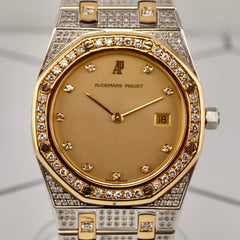 Audemars Piguet RoyalOak 33mm 18K YG&Steel 3ct Diamond Quartz Watch