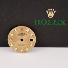 Rolex Datejust Ladies 26mm FACTORY DIAMOND Gold Dial Oyster Jubilee 69173