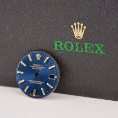 Rolex Ladies Datejust 26mm Blue Dial Yellow Gold Stick Markers 69173