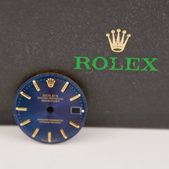 Rolex Ladies Datejust 26mm Blue Dial Yellow Gold Stick Markers 69173