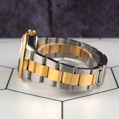 Rolex 34mm Date Steel Yellow Gold Champagne Dial Mens Watch 15223
