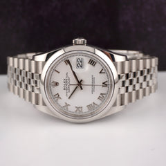 Rolex Datejust 36mm White Roman Dial Smooth Stainless Steel Watch 126200