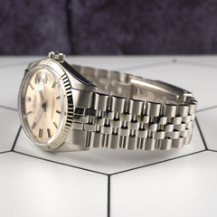 Rolex 36mm Datejust Mens Stainless Steel Watch Fluted Jubilee Silver Dial 1601