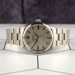 Rolex 34mm Air King Precision Steel Silver Dial Vintage Men's Watch 5500