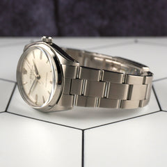 Rolex 34mm Air King Precision Steel Silver Dial Vintage Men's Watch 5500