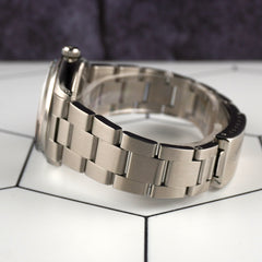 Rolex 34mm Air King Precision Steel Silver Dial Vintage Men's Watch 5500