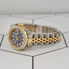 Rolex Datejust 26mm ladies watch with 2ct diamonds front angle