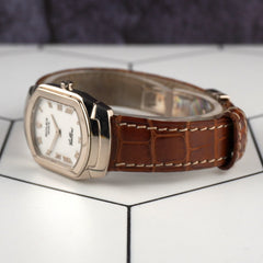 Rolex Cellini 25mm White Gold White Dial Leather Band Watch 6631/9