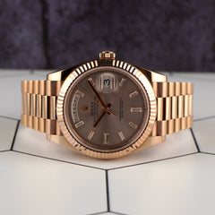 Rolex President Day-Date 40mm Rose Gold Diamond Mens Watch 228235 MSRP-$58,950