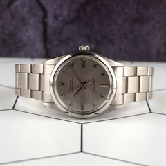 Rolex Oyster Perpetual 36mm Silver Dial Vintage Steel Mens Watch 1018