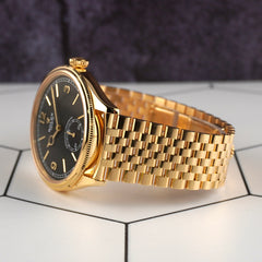Rolex 1908 39mm 18k Yellow Gold Black Dial Men's Watch 52508