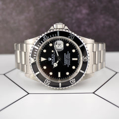 Rolex Submariner Date 40mm Steel Black Dial Mens Watch Oyster 16610