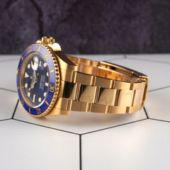 Rolex Submariner 41mm Yellow Gold Blue Dial Bezel Mens Watch 126618LB