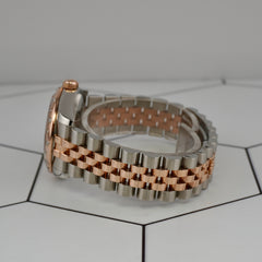 Rolex Datejust 31mm Midsize Steel 18k Rose Gold Diamond Ladies Watch 178341