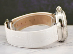Omega 36mm Diamond De Ville White Crocodile Leather Women's Watch 85296720
