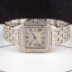 Cartier Panthere Jumbo 29mm Custom Iced Out 5ct Genuine Diamonds Ref 1300