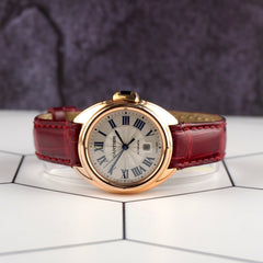 Cartier Cle 31mm Rose Gold Silver Dial Ladies Watch 3947/WGCL0010