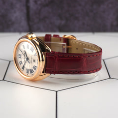 Cartier Cle 31mm Rose Gold Silver Dial Ladies Watch 3947/WGCL0010