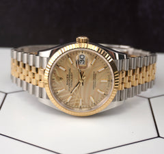 Rolex Mens Datejust 36mm 18k Yellow Gold & Steel Fluted Jubilee Watch 126233