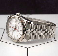 Rolex Men Datejust 36mm Turn-O-Graph Steel Jubilee White Dial Watch Ref: 116264